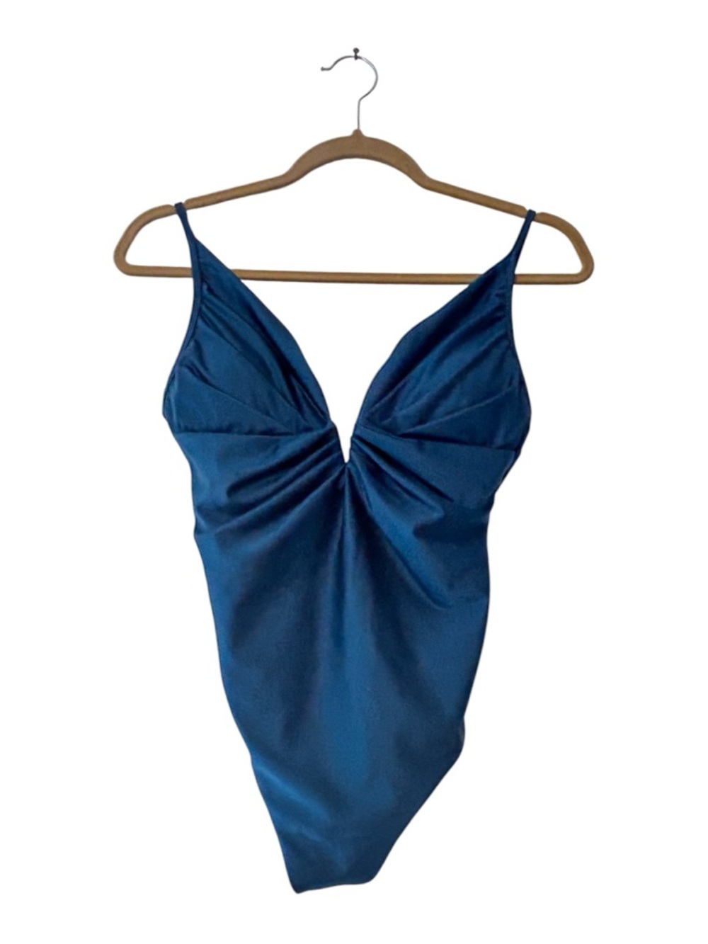 Zimmermann Acacia Tuck Plunge One Piece Swimsuit Teal NWT Size 1 / US 4-6